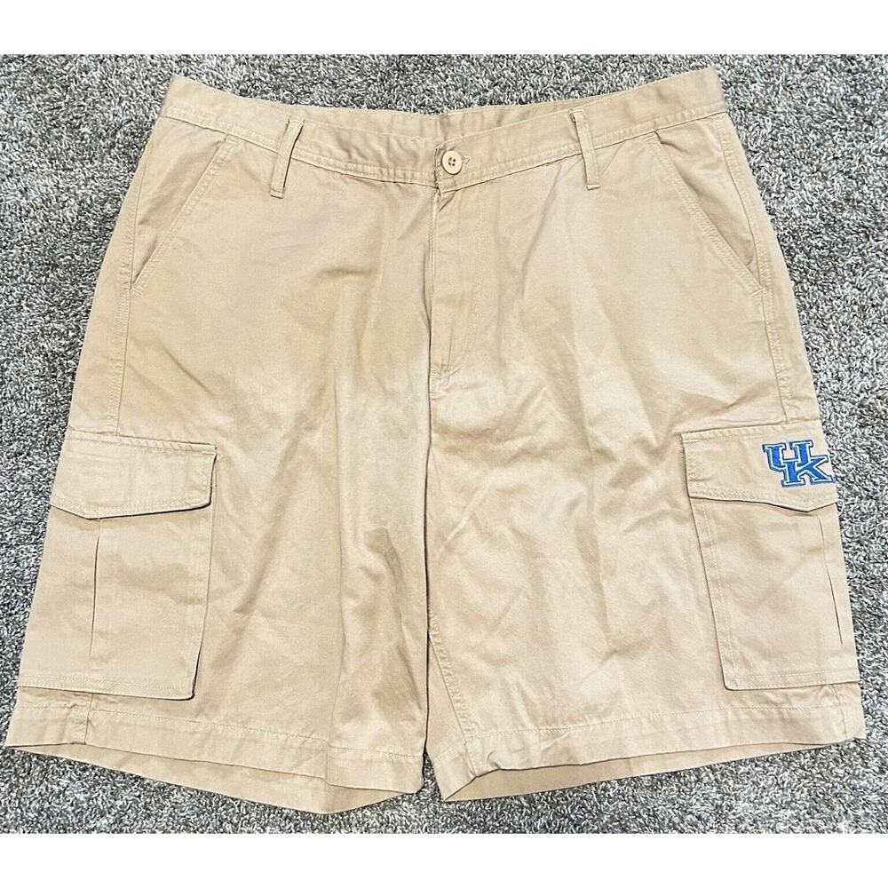 J America Men’s XXL Khaki Cargo Shorts University Of Kentucky Embroidered